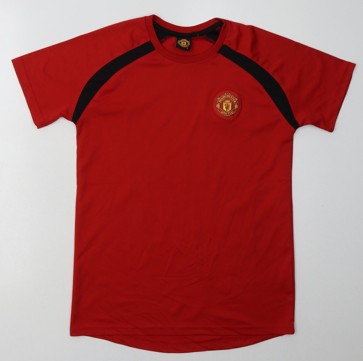 Manchester United Boys Red  Polyester Basic T-Shirt Size 12-13 Years Crew Neck Pullover - Manchester United