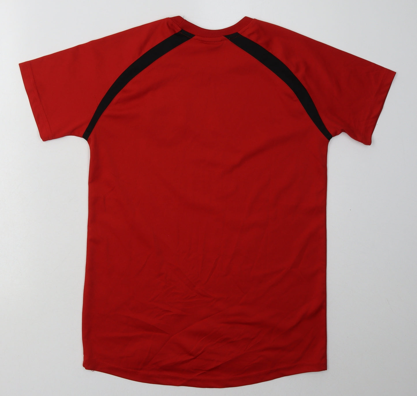 Manchester United Boys Red  Polyester Basic T-Shirt Size 12-13 Years Crew Neck Pullover - Manchester United