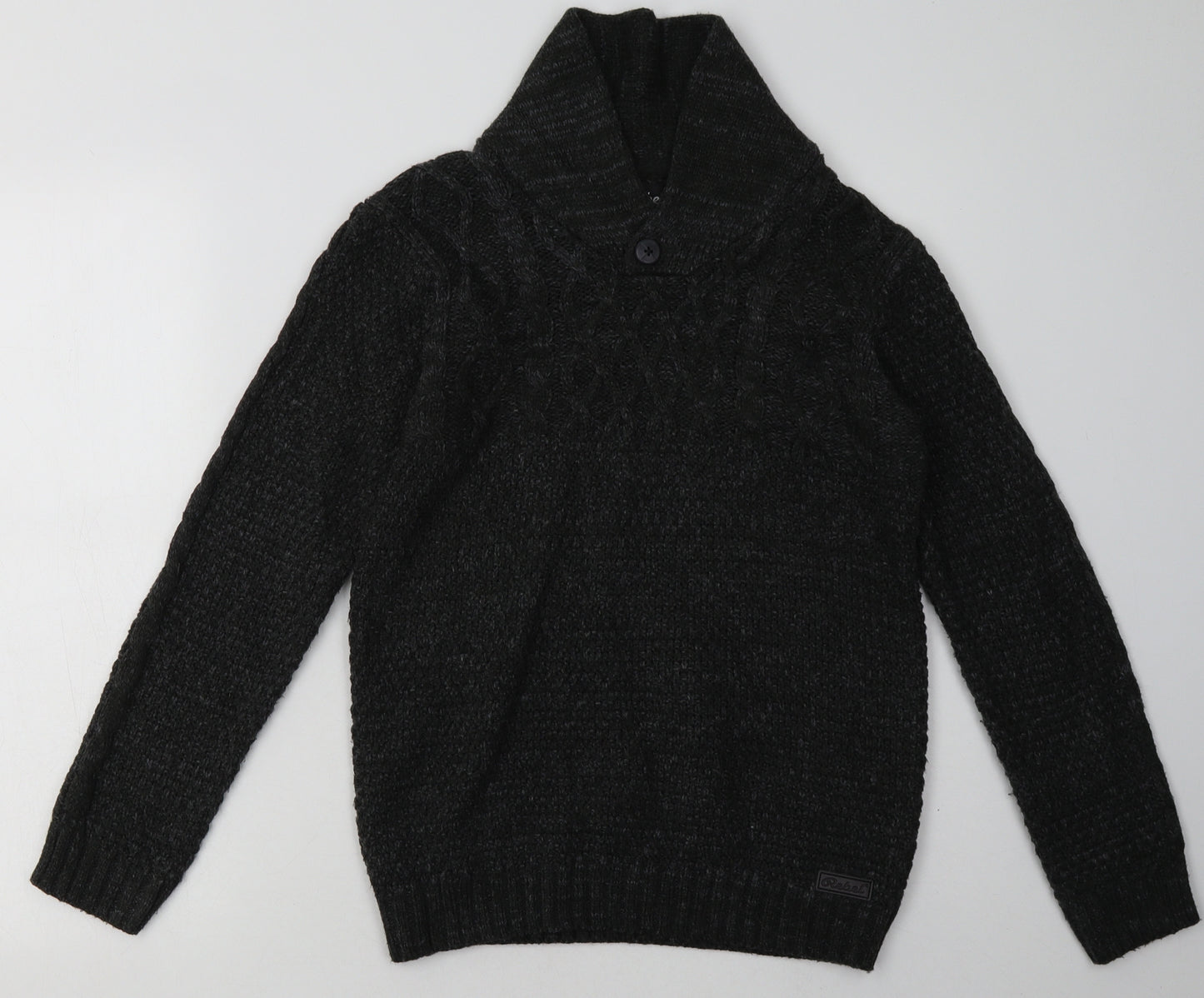 Primark Boys Grey  Acrylic Pullover Sweatshirt Size 12-13 Years  Pullover