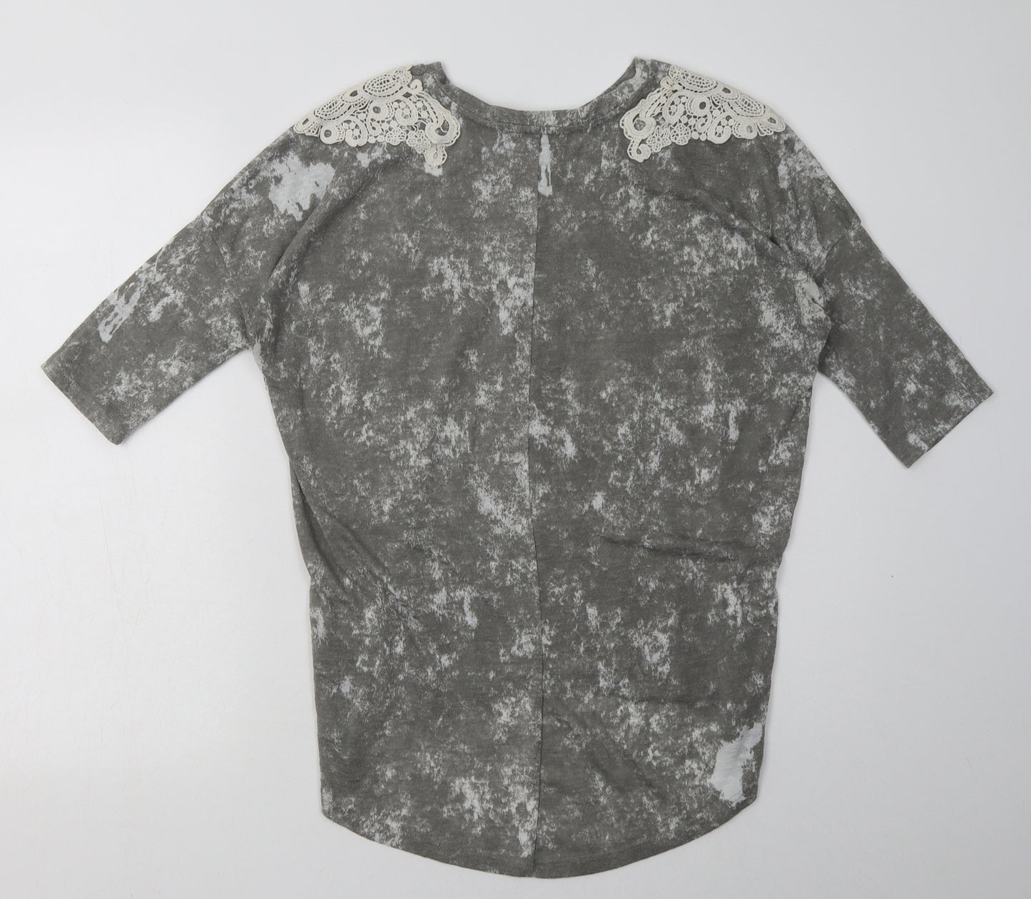 George Womens Grey Geometric Polyester Pullover Sweatshirt Size 10  Pullover