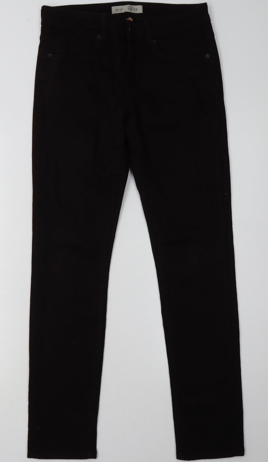 Topshop Womens Purple  Cotton Straight Jeans Size 28 L30 in Regular Button