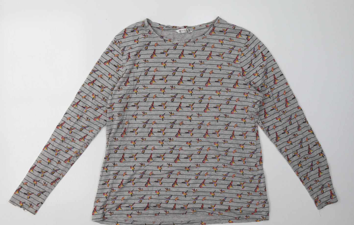 pep&co Womens Grey Geometric Cotton Pullover Sweatshirt Size 18  Pullover - Bird Print