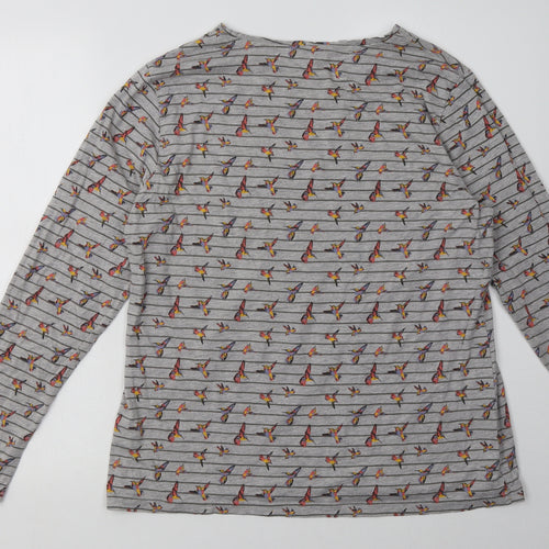 pep&co Womens Grey Geometric Cotton Pullover Sweatshirt Size 18  Pullover - Bird Print