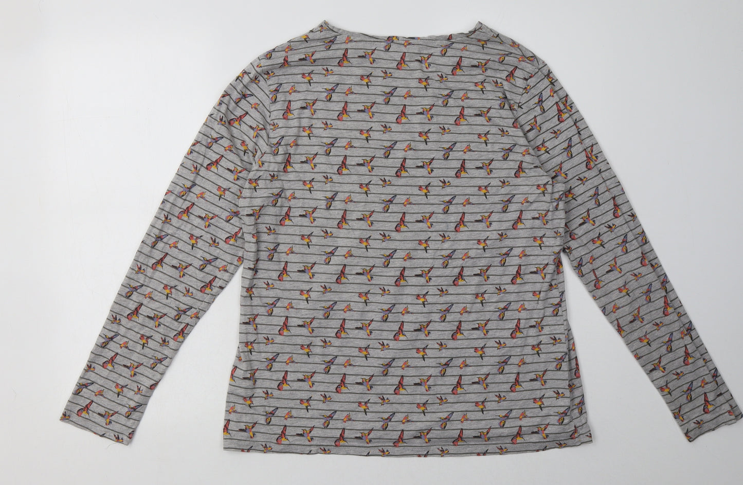 pep&co Womens Grey Geometric Cotton Pullover Sweatshirt Size 18  Pullover - Bird Print