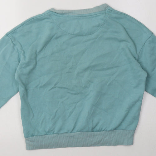 Marks and Spencer Girls Blue  Cotton Basic Casual Size 10-11 Years Crew Neck Pullover - ill do it later