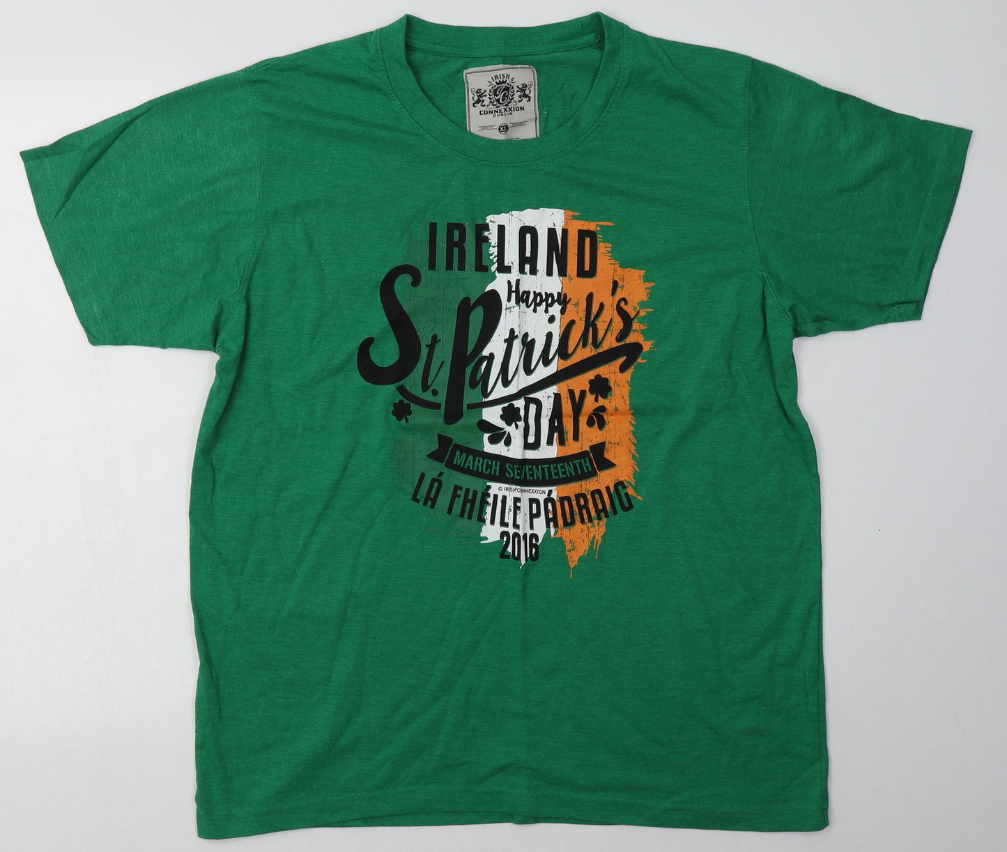 Irish Connexxion Mens Green  Cotton  T-Shirt Size XL Crew Neck  - st patricks day
