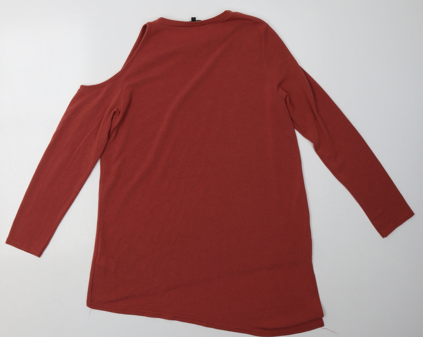 River Island Womens Pink  Polyester Pullover Sweatshirt Size 12  Pullover - one cold shoulder