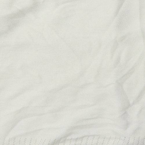 Cordelia St Womens White Crew Neck Floral Acrylic Cardigan Jumper Size 14
