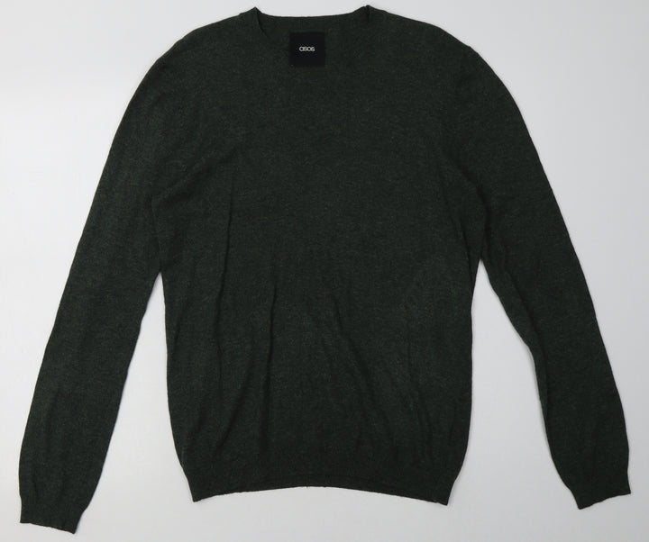 ASOS Mens Green  Nylon Pullover Sweatshirt Size M