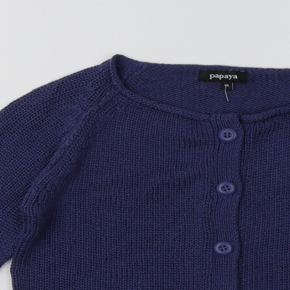 Matalan Womens Purple Crew Neck  Acrylic Cardigan Jumper Size 10