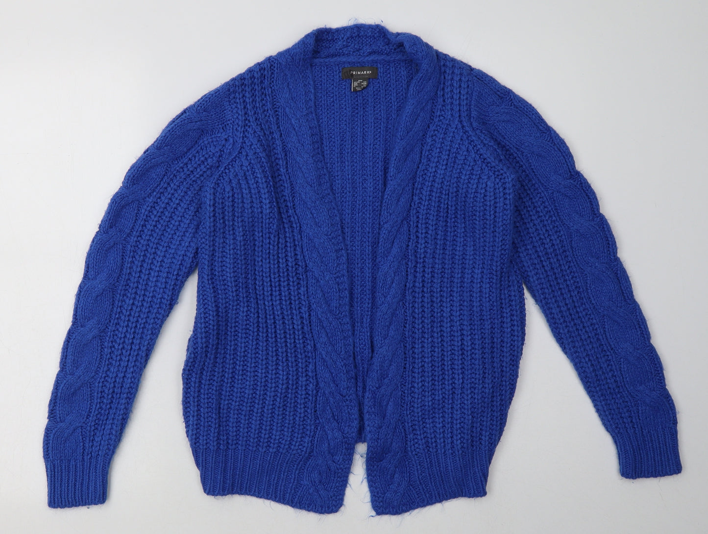 Primark Womens Blue V-Neck  Acrylic Cardigan Jumper Size 2XL