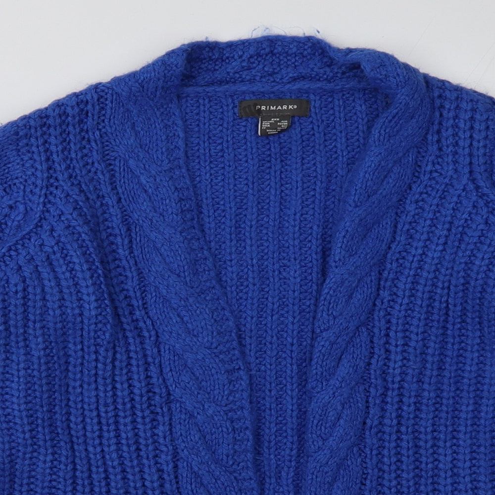 Primark Womens Blue V-Neck  Acrylic Cardigan Jumper Size 2XL