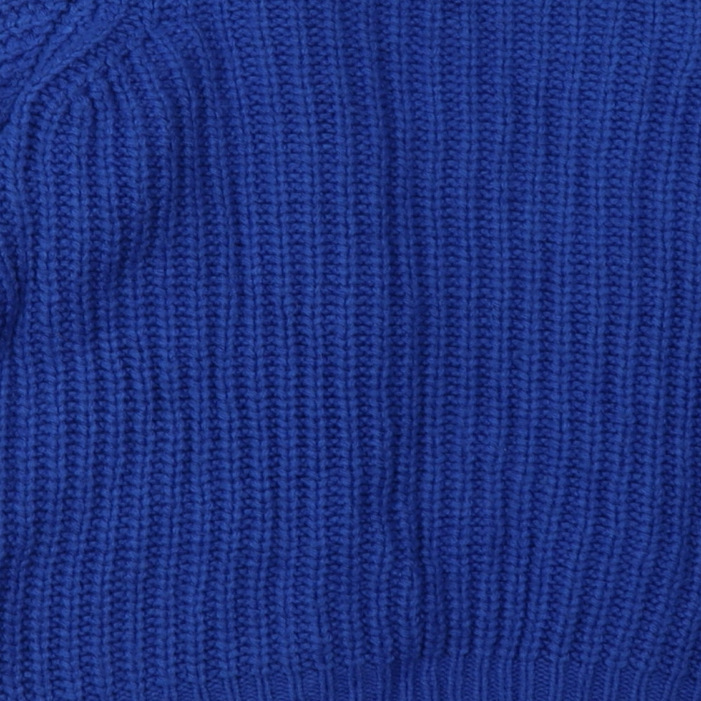 Primark Womens Blue V-Neck  Acrylic Cardigan Jumper Size 2XL