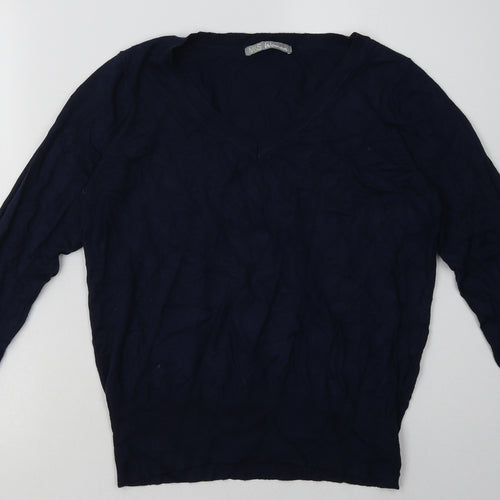 Marks and Spencer Womens Blue  Viscose Pullover Sweatshirt Size 14  Pullover