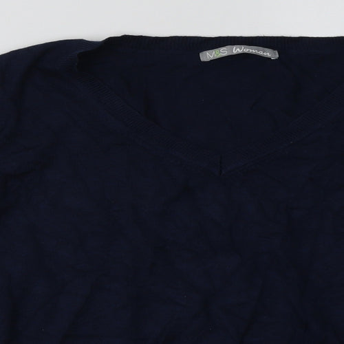 Marks and Spencer Womens Blue  Viscose Pullover Sweatshirt Size 14  Pullover