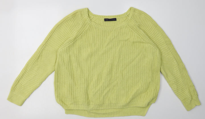 Marks and Spencer Womens Yellow  Cotton Pullover Sweatshirt Size 16  Pullover