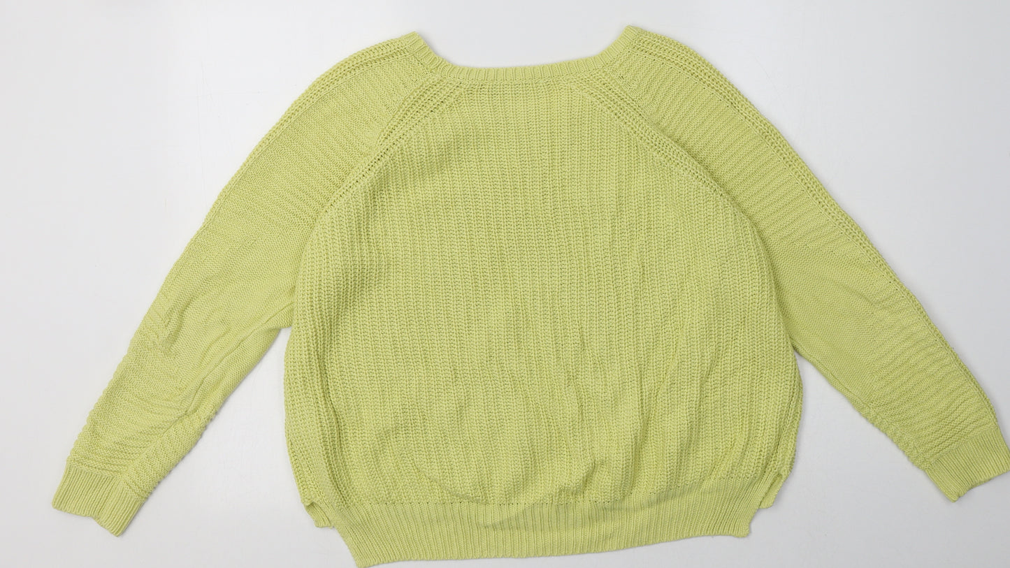Marks and Spencer Womens Yellow  Cotton Pullover Sweatshirt Size 16  Pullover
