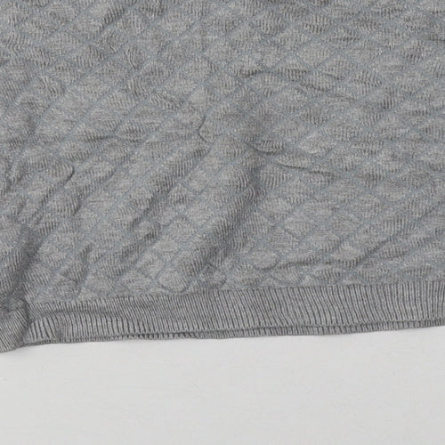 H&M Womens Grey Argyle/Diamond Viscose Pullover Sweatshirt Size XS   - Cropped