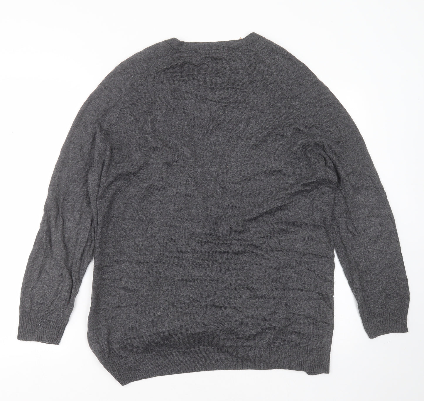 Marks and Spencer Womens Grey V-Neck  Polyamide Cardigan Jumper Size 14