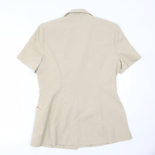 Select Womens Beige  Polyester Jacket Suit Jacket Size 14