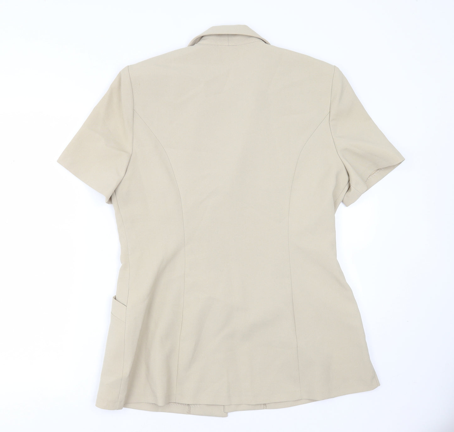 Select Womens Beige  Polyester Jacket Suit Jacket Size 14