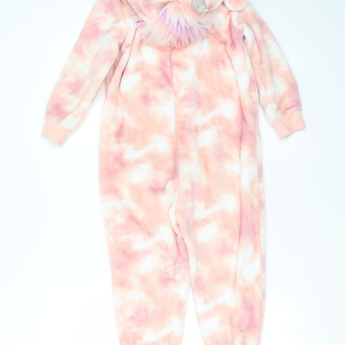 NEXT Girls Pink Solid Polyester Top One Piece Size 6 Years  Zip - Unicorn Onesie