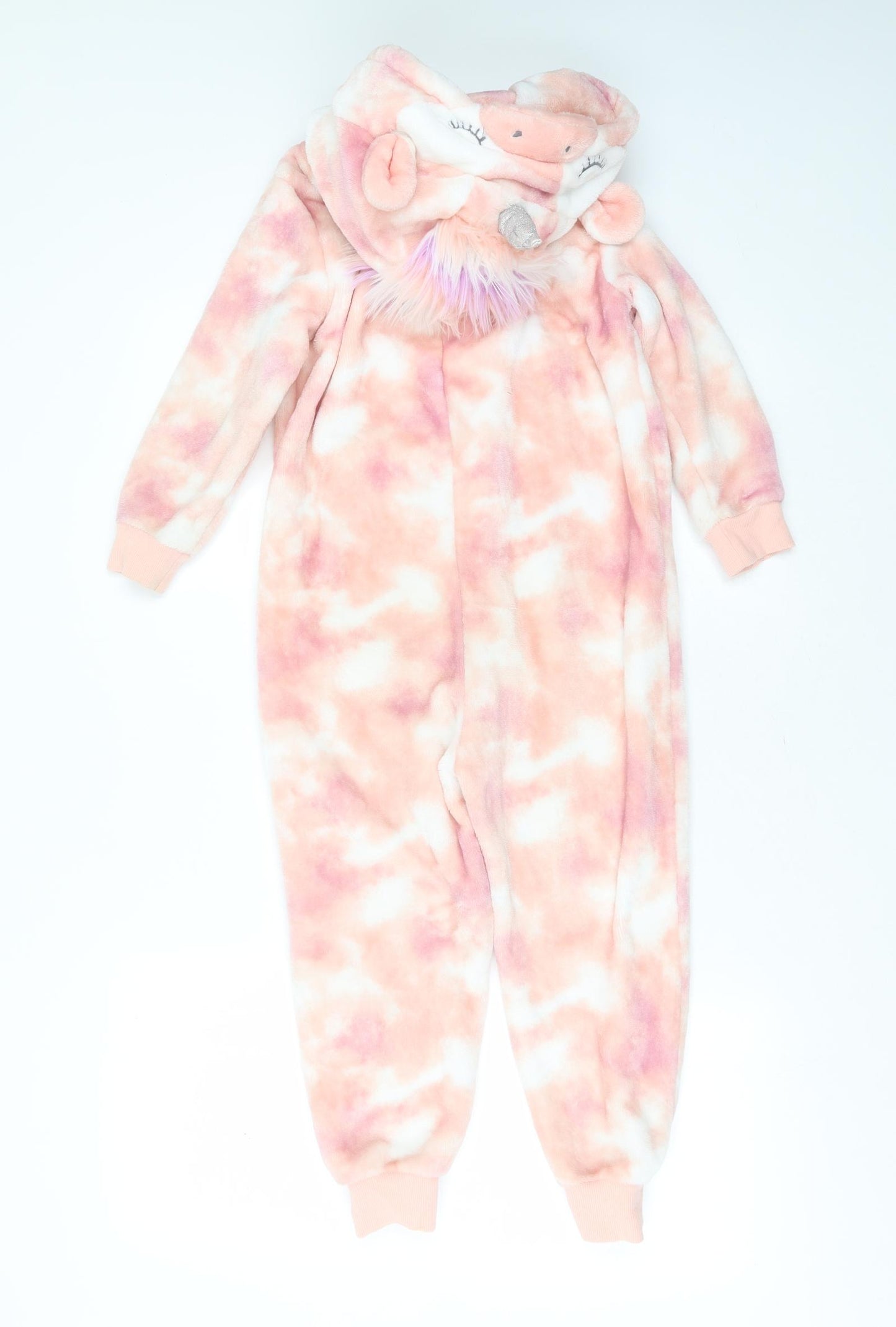 NEXT Girls Pink Solid Polyester Top One Piece Size 6 Years  Zip - Unicorn Onesie