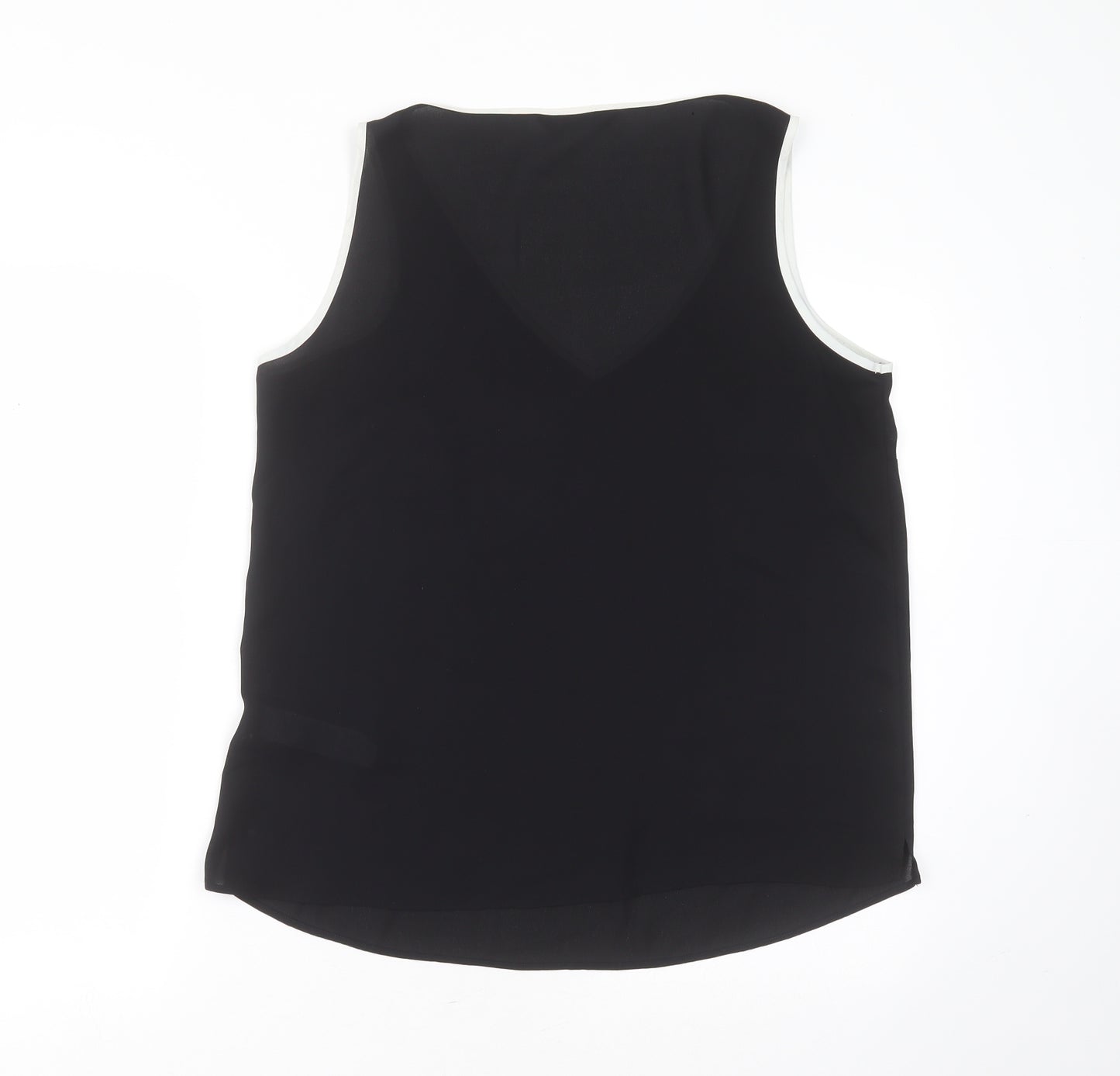 Marks and Spencer Womens Black  Polyester Basic Blouse Size 14 V-Neck