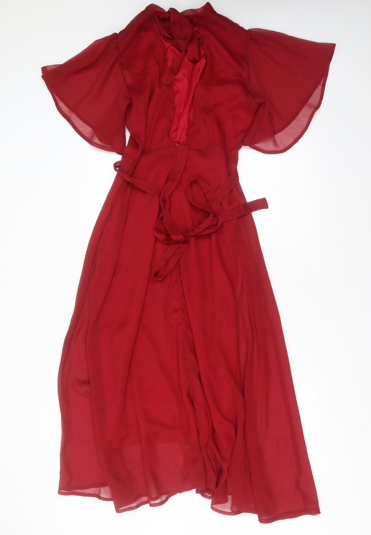SheIn Womens Red  Polyester Maxi  Size L  Round Neck