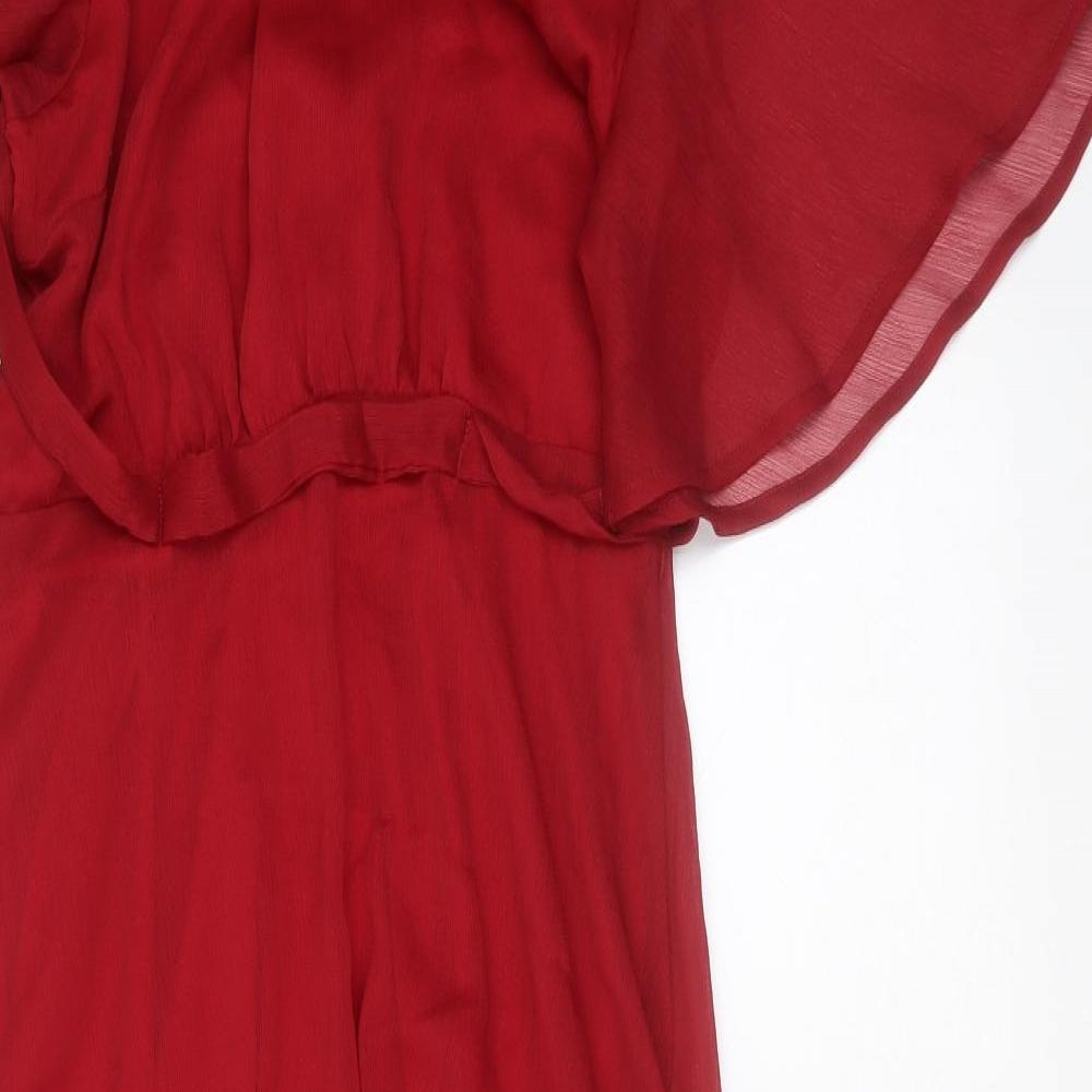 SheIn Womens Red  Polyester Maxi  Size L  Round Neck