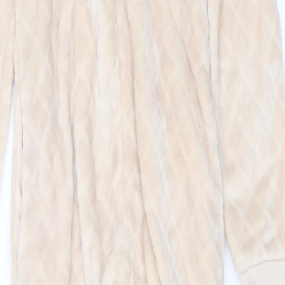 MAKE TIME TO DREAM Womens Beige Argyle/Diamond Polyester Top One Piece Size M  Zip - onesie