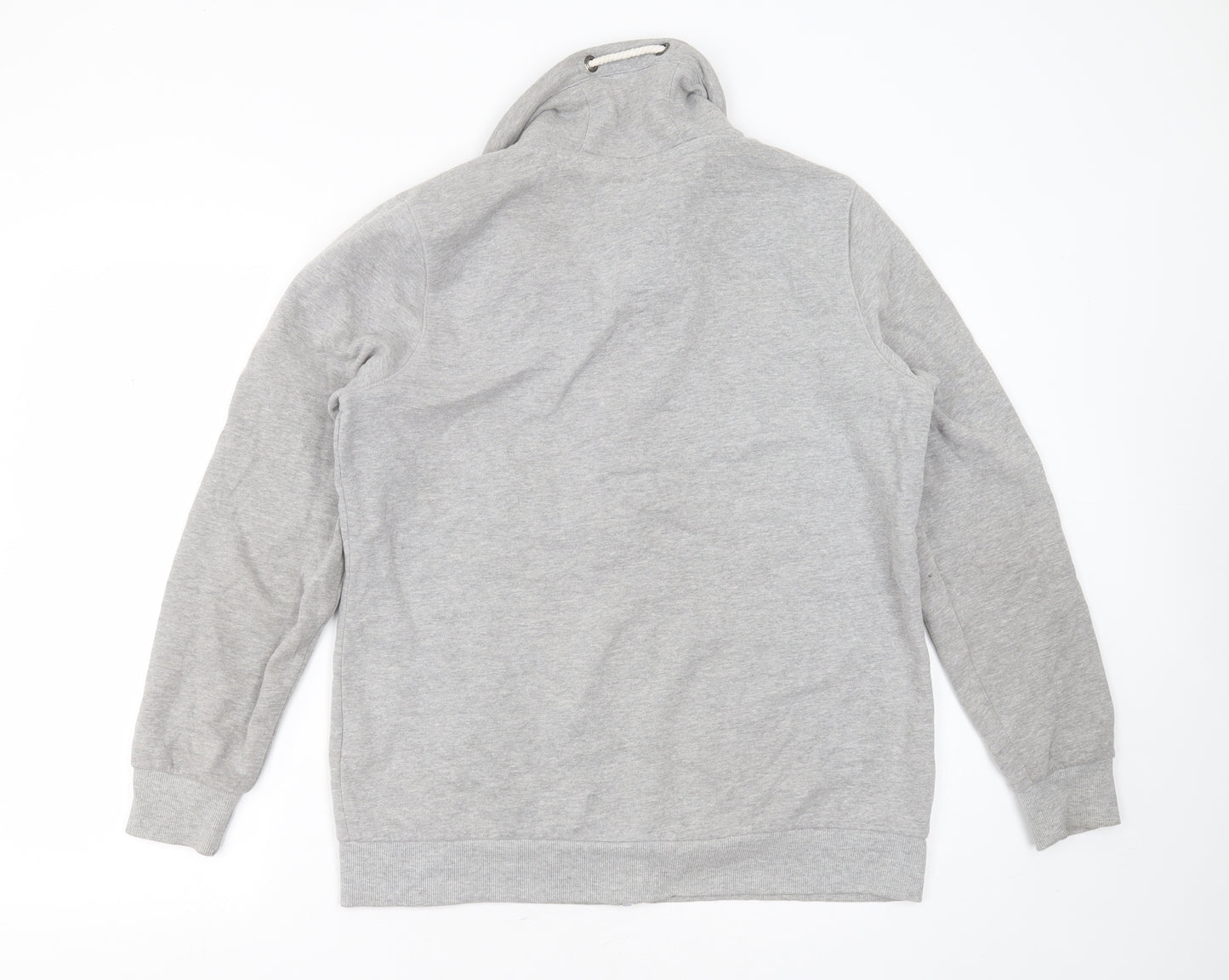 ESMARA Mens Grey  Cotton Full Zip Sweatshirt Size L