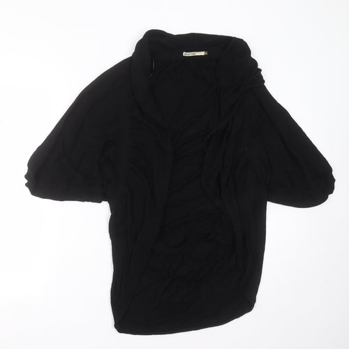 Crafted Womens Black V-Neck  Viscose Cardigan Jumper Size 14