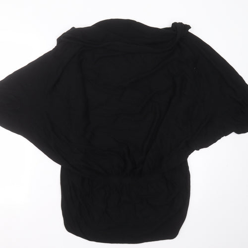 Crafted Womens Black V-Neck  Viscose Cardigan Jumper Size 14