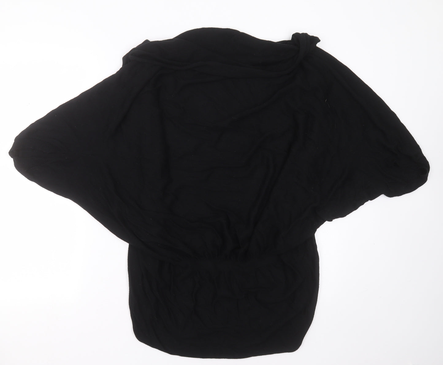 Crafted Womens Black V-Neck  Viscose Cardigan Jumper Size 14
