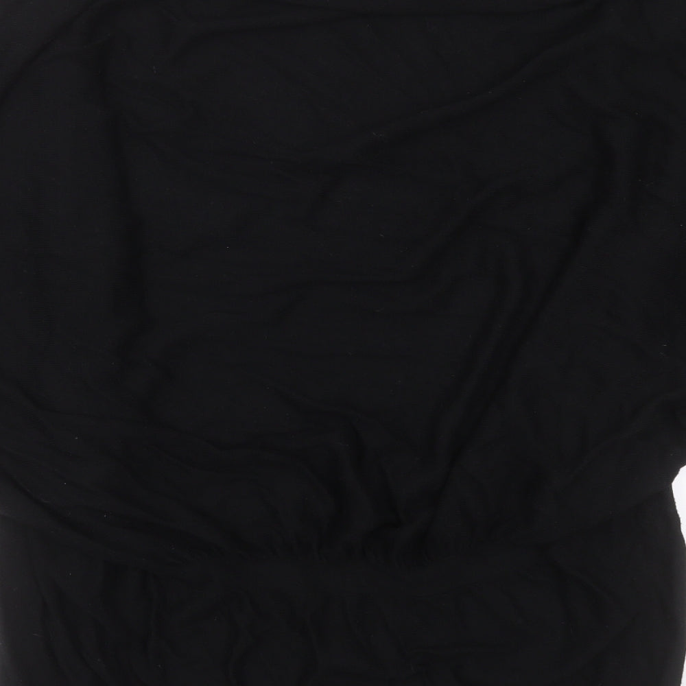 Crafted Womens Black V-Neck  Viscose Cardigan Jumper Size 14