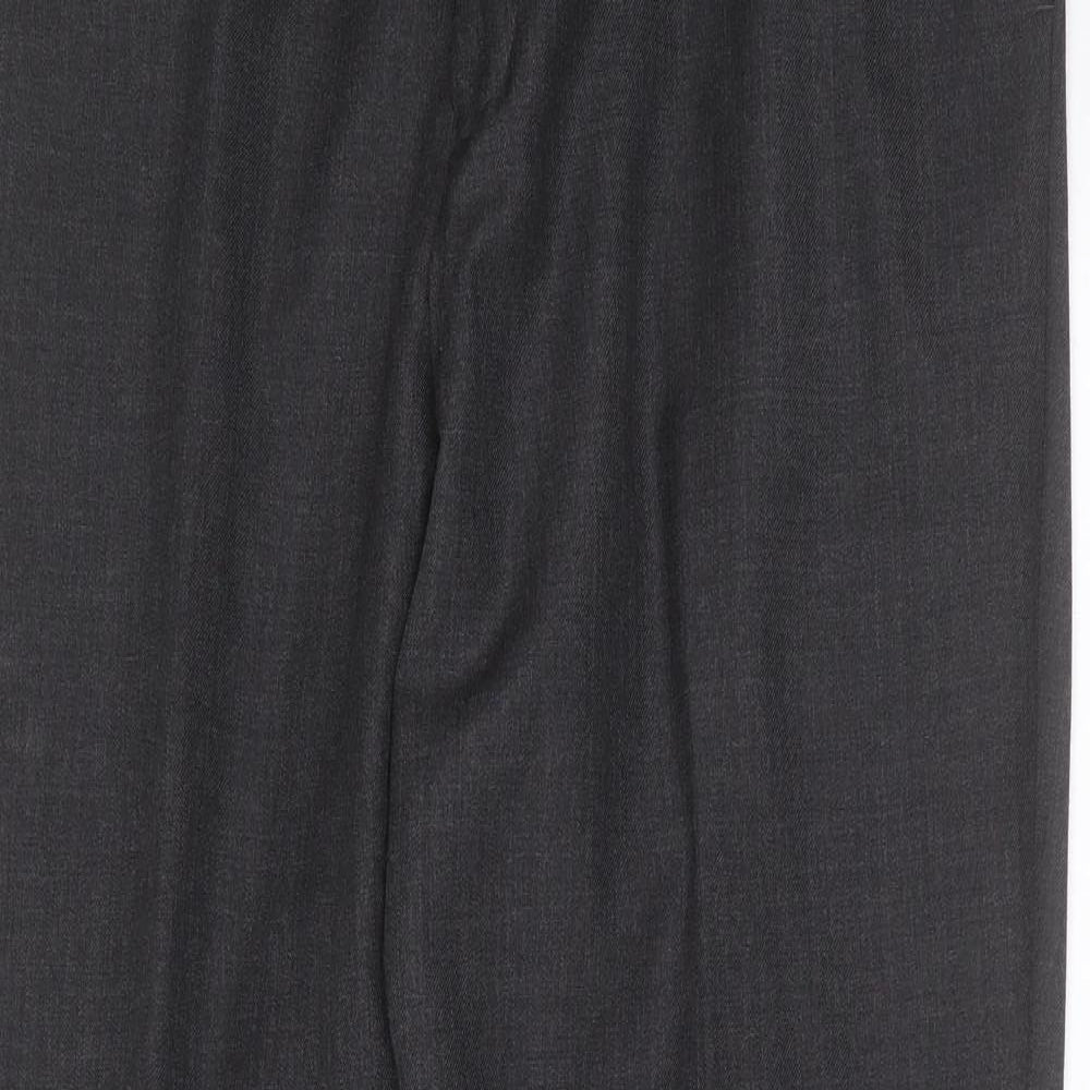 Skopes Mens Grey  Polyester Trousers  Size 36 in L33 in Regular Zip