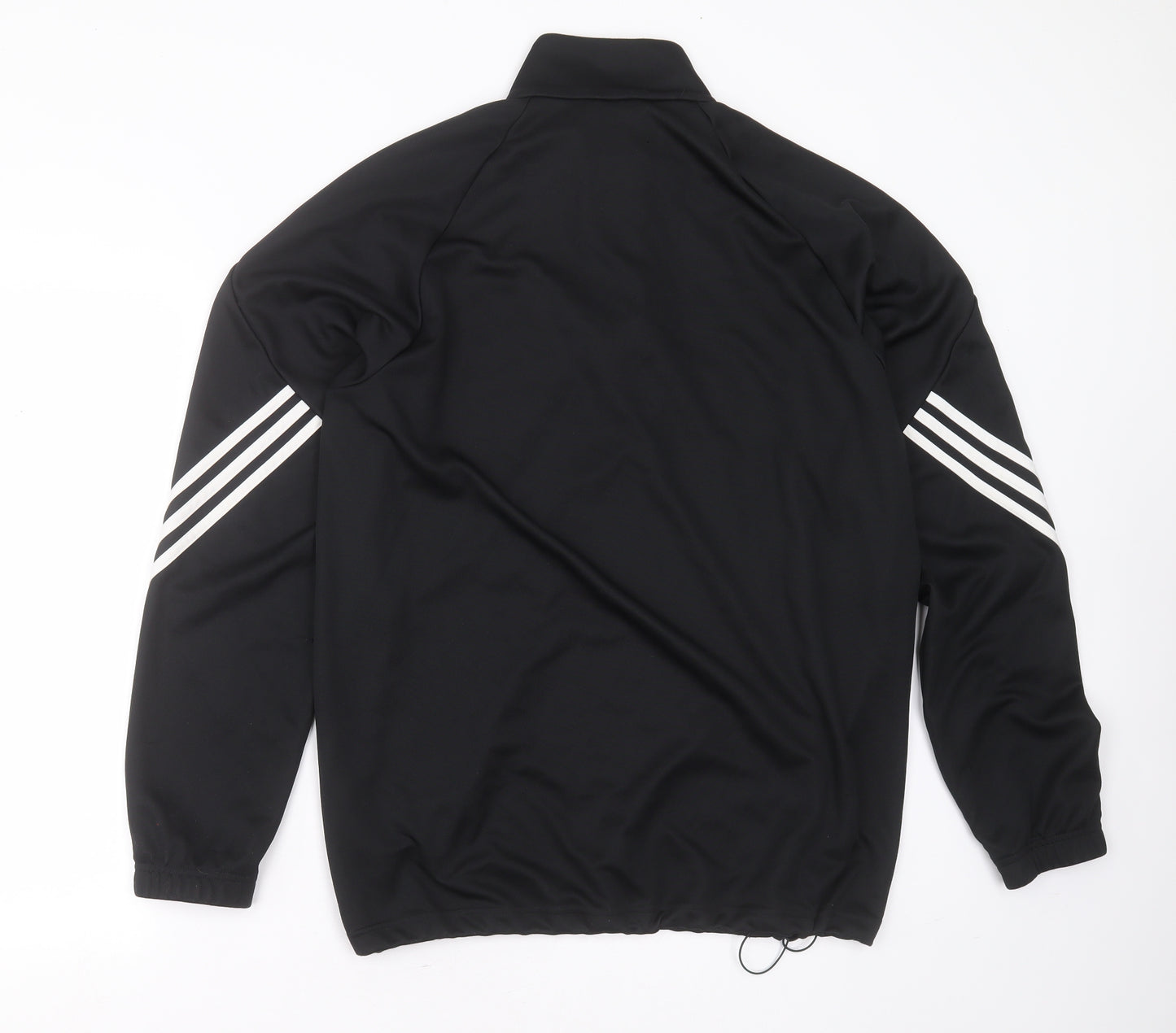 adidas Mens Black  Polyester Pullover Casual Size L Round Neck  - glan conwy