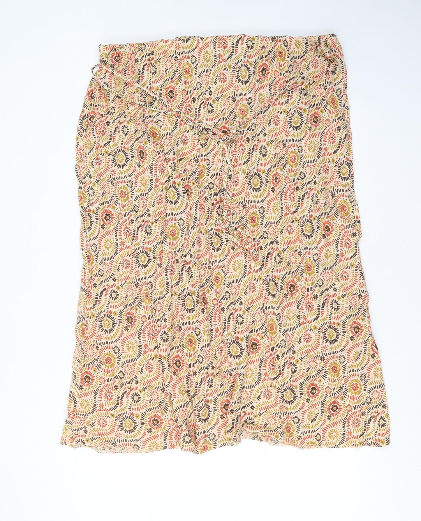 essence Womens Beige Geometric Viscose A-Line Skirt Size 28