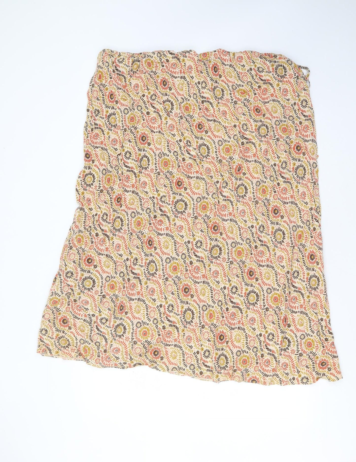 essence Womens Beige Geometric Viscose A-Line Skirt Size 28