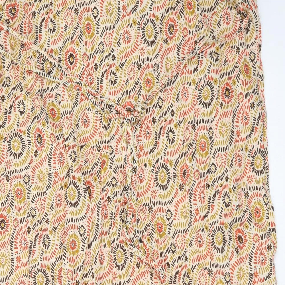 essence Womens Beige Geometric Viscose A-Line Skirt Size 28