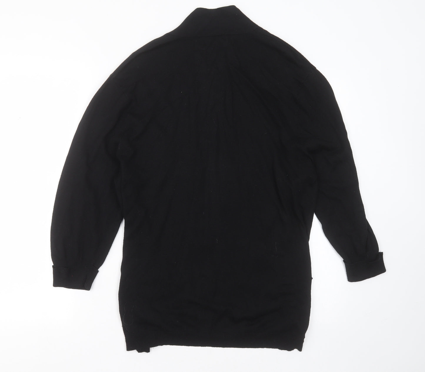 George Womens Black V-Neck  Nylon Cardigan Jumper Size 14
