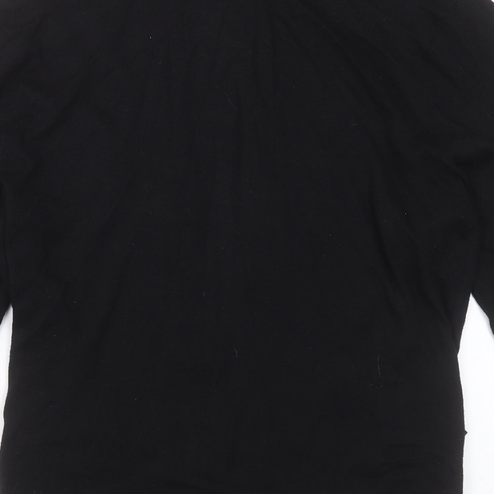 George Womens Black V-Neck  Nylon Cardigan Jumper Size 14