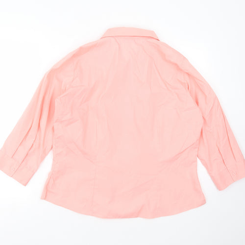 AMARANTO Womens Pink  Cotton Basic Button-Up Size 18 Collared