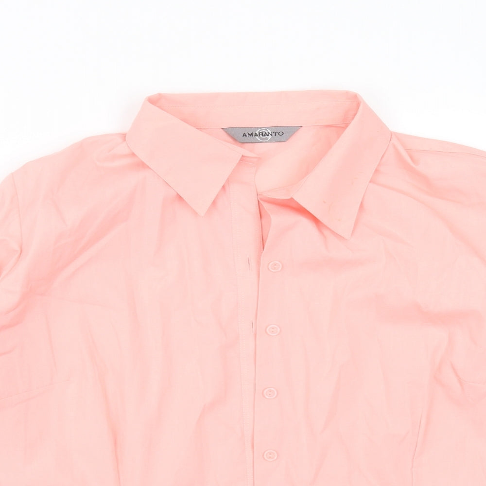AMARANTO Womens Pink  Cotton Basic Button-Up Size 18 Collared