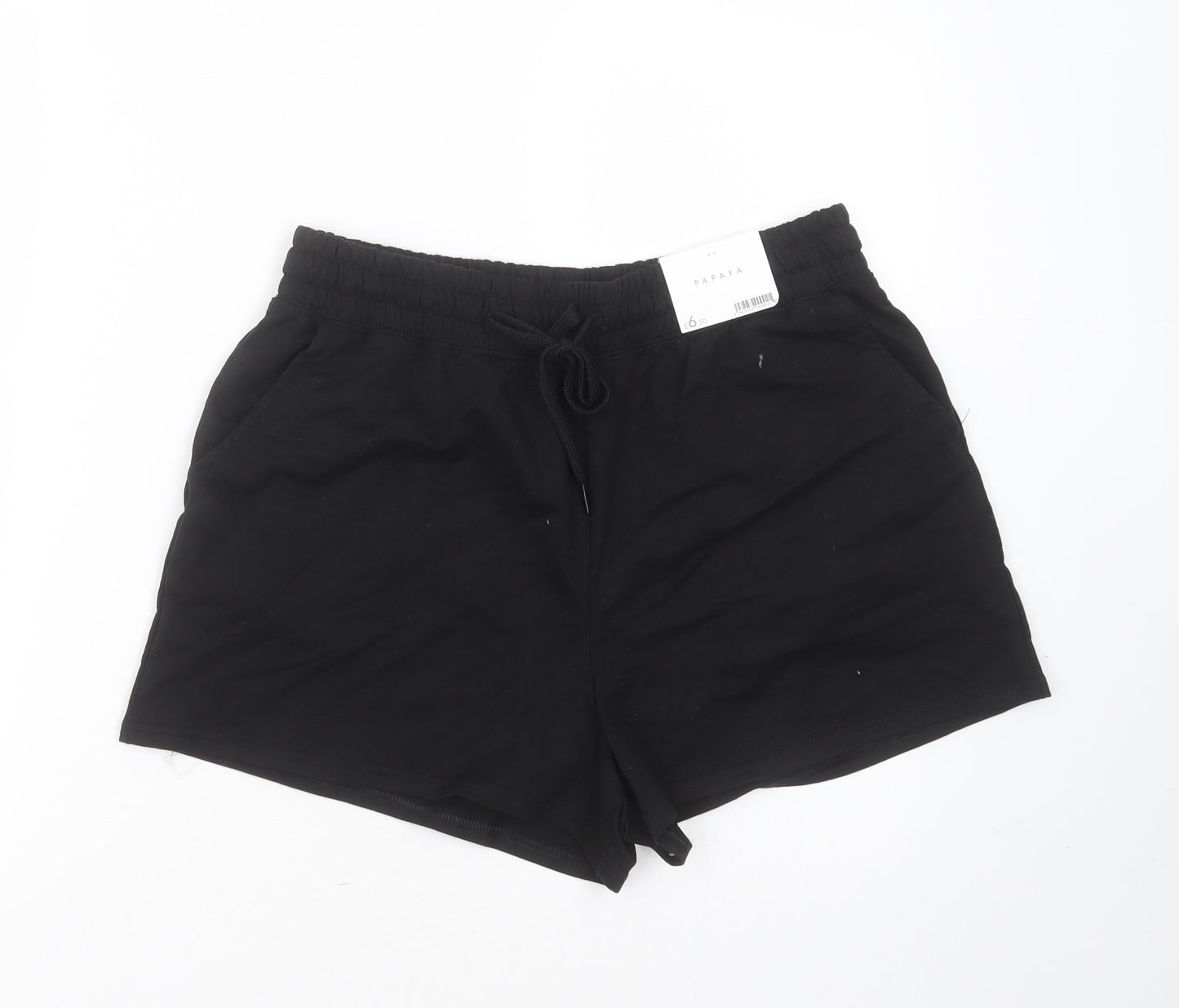 Papaya Womens Black  Cotton Hot Pants Shorts Size M  Regular