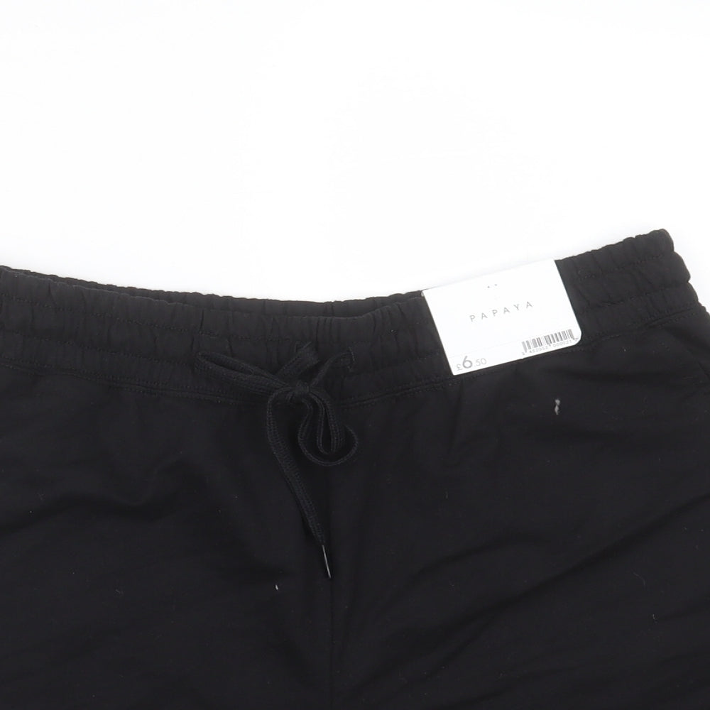 Papaya Womens Black  Cotton Hot Pants Shorts Size M  Regular