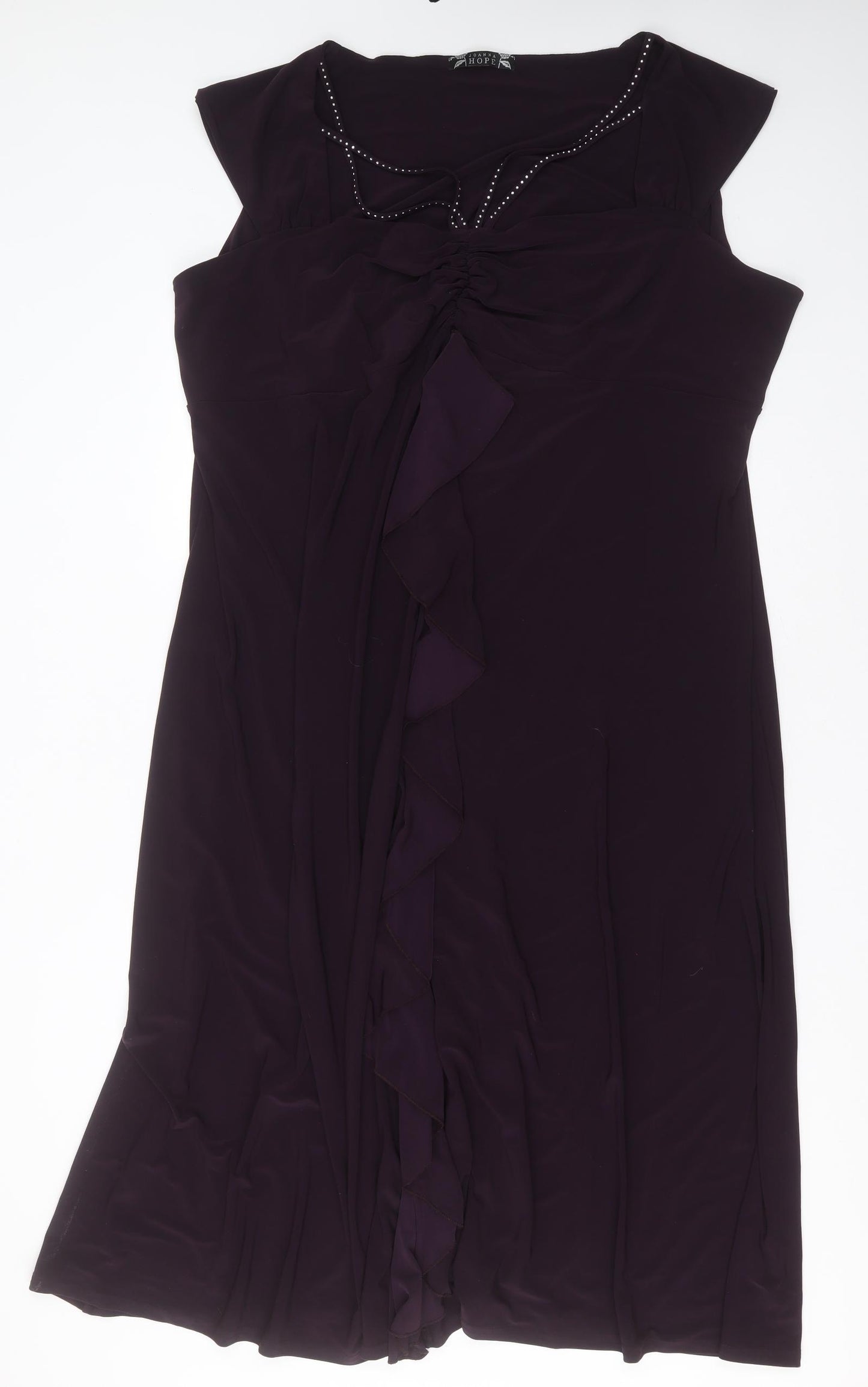 Johanna Hope Womens Purple  Polyester Maxi  Size 32  V-Neck