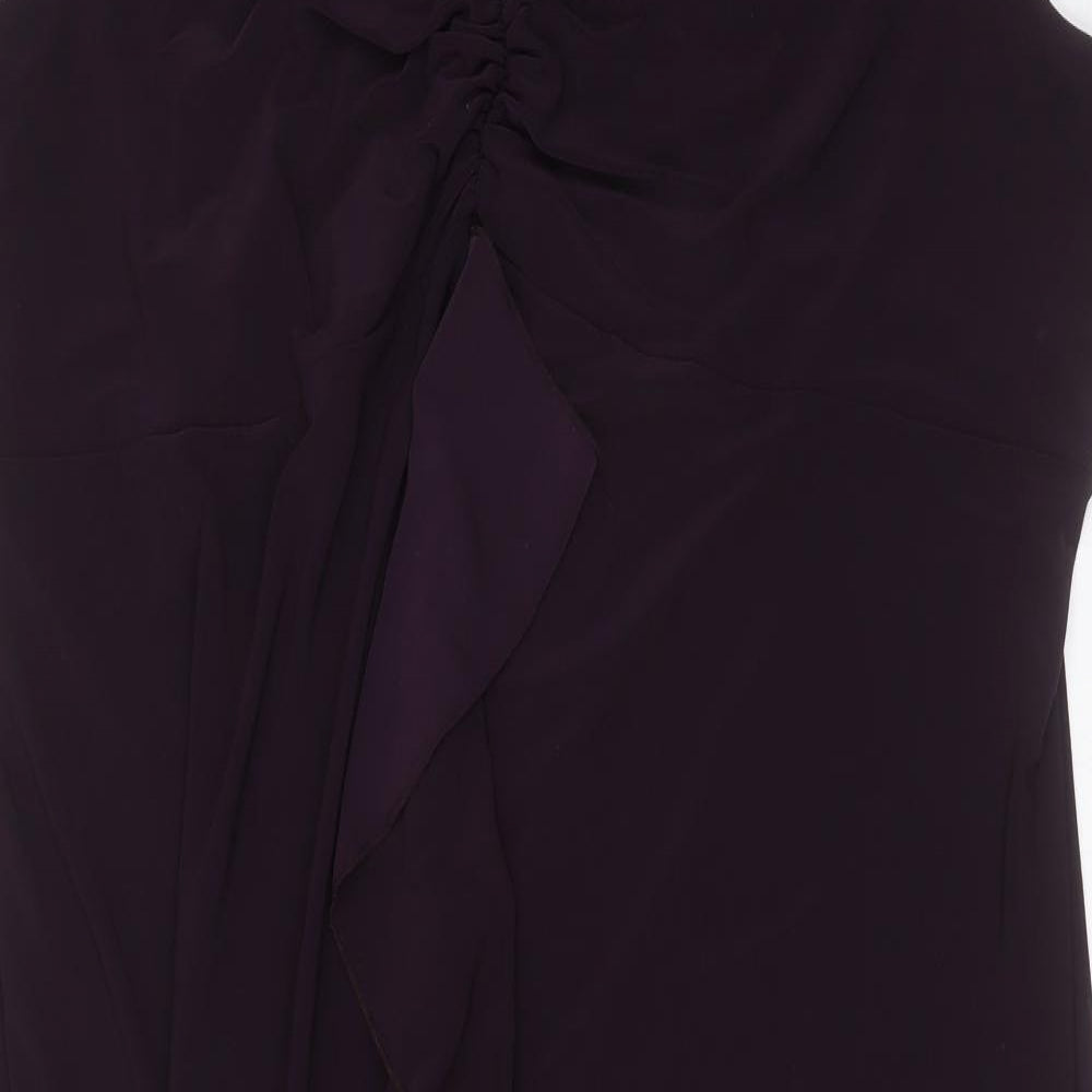 Johanna Hope Womens Purple  Polyester Maxi  Size 32  V-Neck