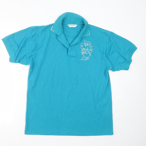 Kustom Kit Womens Blue  Cotton Basic Polo Size M Collared - dog